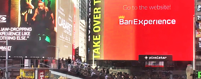  Bari brilla en Nueva York: imágenes de la ciudad en la gran pantalla de Times Square